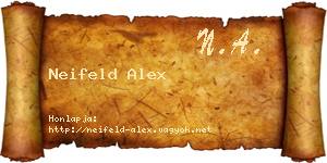 Neifeld Alex névjegykártya